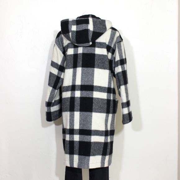 Vintage L.L. Bean Maine Buffalo Plaid Fringe Coat - Picture 6 of 8